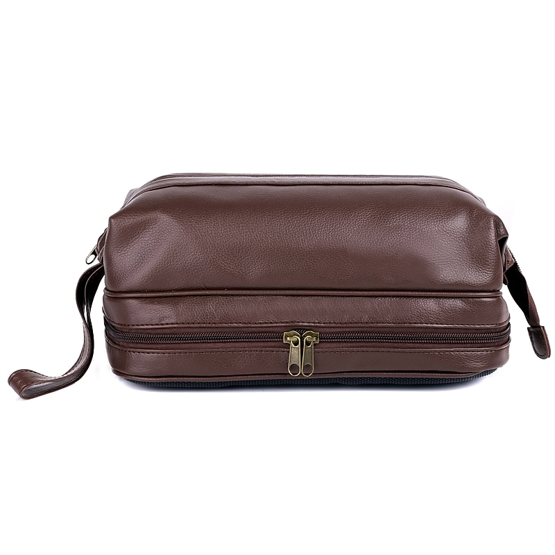 DOPP 11" Toiletry Bag, Water Resistant, Brown (06770.BR) image 1