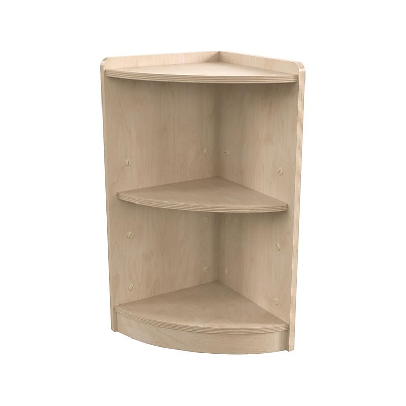 Flash Furniture Bright Beginnings 2-Section Corner Storage Unit, 24.5"H x 16.5"W x 10.5"D, Brown (MK-KE24022-GG) image 1