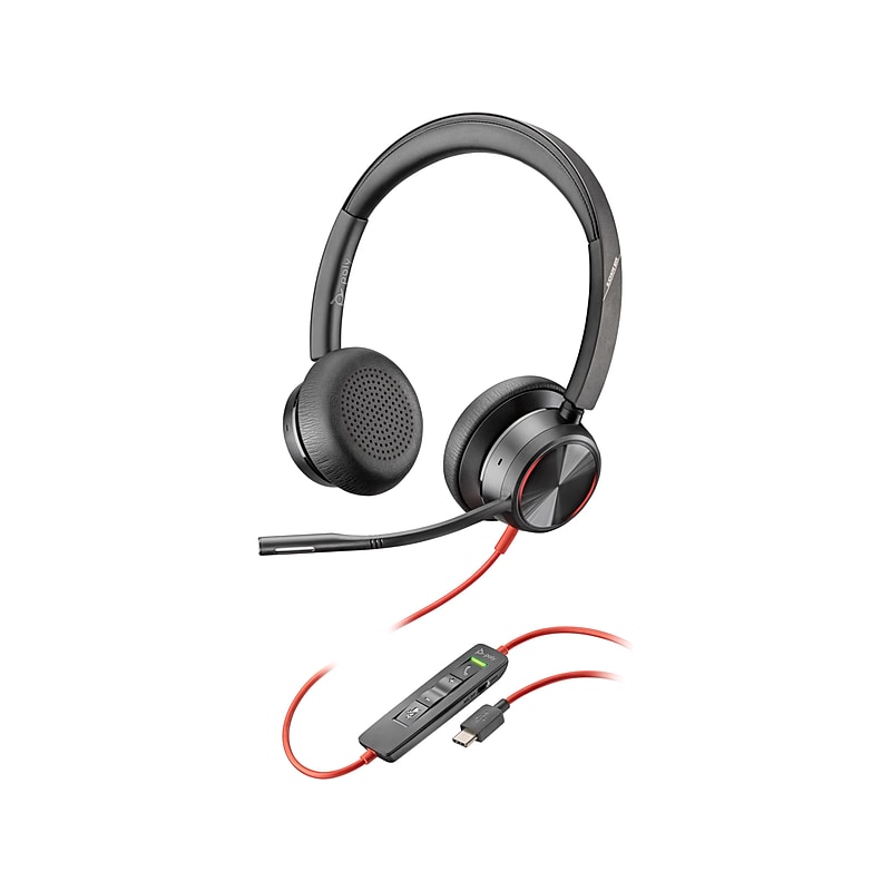 Poly Blackwire 8225 Noise Canceling Stereo Headset, USB-C/USB-A, UC Certified (8X223AA) image 1
