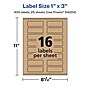Avery Laser/Inkjet Multipurpose Labels, 3" x ", Kraft Brown, 400/Pack (94224)~#|#~FF63CA8A-18BD-4ACD-88C4729217281066_sc7