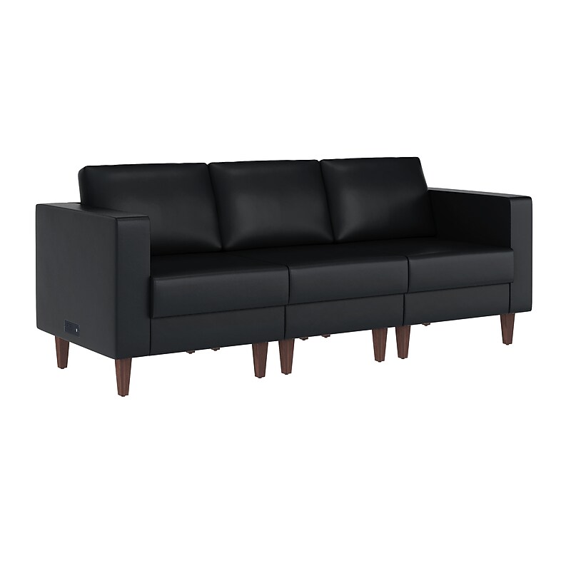 Flash Furniture Hercules Artemis LeatherSoft Reception Sofa, Black (ZB89213SBLK) image 1