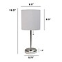 Creekwood Home Oslo 19.5" LED Table Lamp with USB Port, Brushed Steel/Gray Shade (CWT-2012-GY-LB)~#|#~FF6774E9-2A07-4B90-8F4BF9B5355F0116_sc7