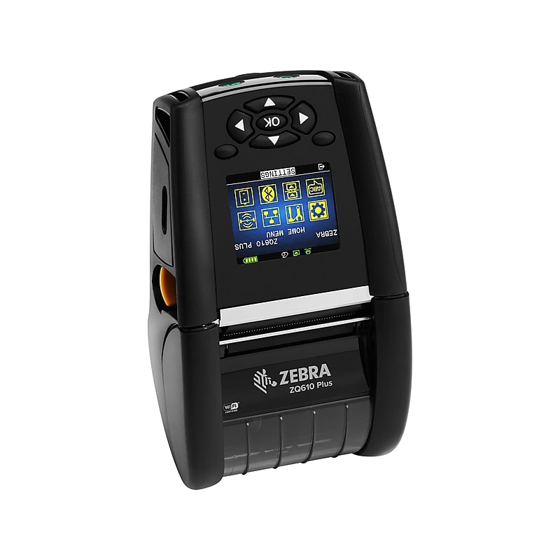 Zebra ZQ610 Plus Rechargeable Mobile Thermal Printer, Black (ZQ61-AUWA004-00) image 1