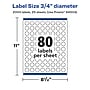 Avery Laser/Inkjet Round Multipurpose Labels, 0.75" Dia., Glossy White, 2,000 Labels/Pack (94504)~#|#~FF6CFB6C-CDCD-4D73-96EA13C1D2202442_sc7