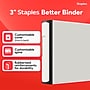 Staples 3" 3-Ring Better Binder, D-Ring, White (ST55887-CC)~#|#~FF715CD8-70A9-4BBE-8740C6992C391369_sc7
