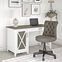 Bush Furniture Key West 54"W Computer Desk with Storage and Mid-Back Tufted Office Chair, Shiplap Gray/Pure White (KWS020G2W)~#|#~FF79CBA8-2361-4345-A29E6BFD8DD92499_sc7