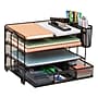 Mind Reader 3-Tier Metal Desk Organizer, Black (MESH4C-BLK)~#|#~FF7CBBFA-5F34-4A28-A75355BB98B416BA_sc7