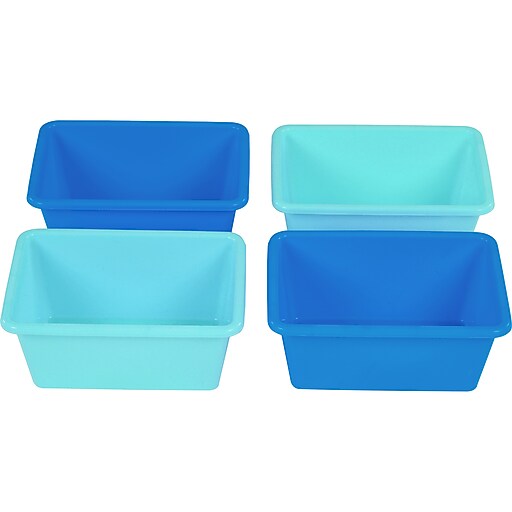 Humble Crew Small Storage Bins, Navy/Teal, 4/Pack (SM111) Staples
