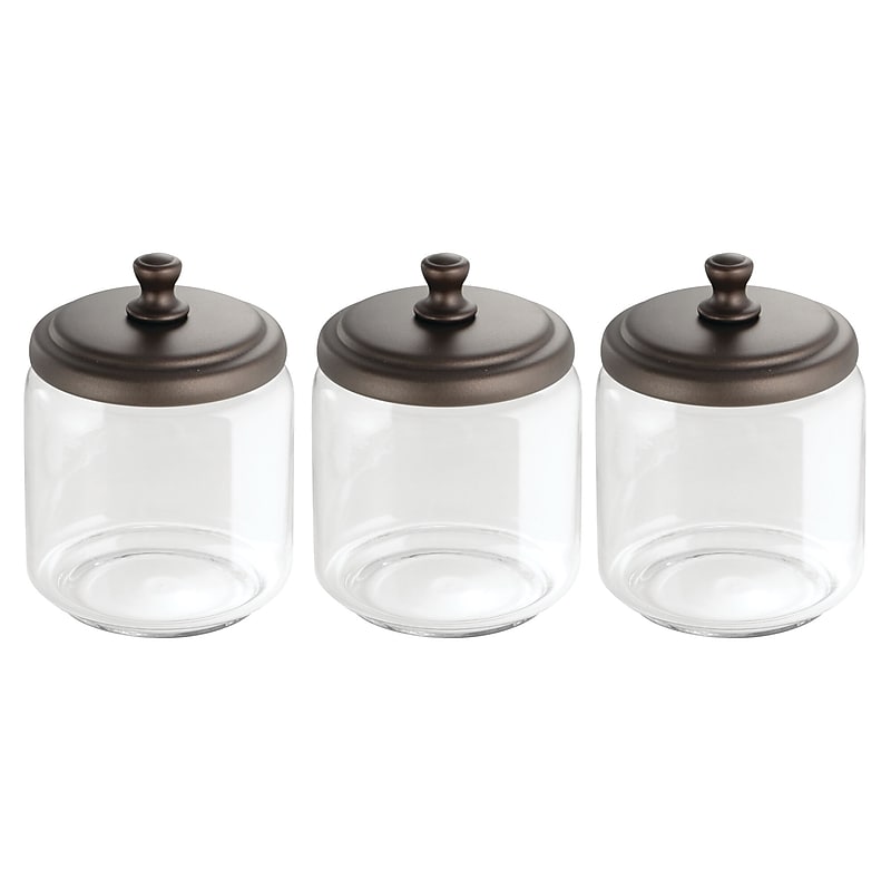 iDESIGN Glass Desk Organizers, Clear/Bronze, 3 Piece (28318M3) image 1