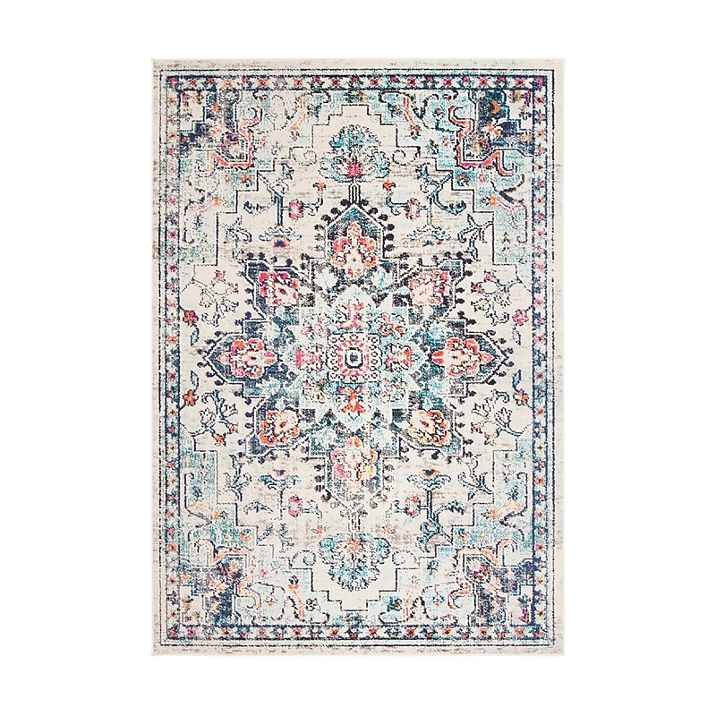 Safavieh Madison Collection 5.25' x 7.5' Rectangle Indoor Area Rug, Machine Made, Cream/Blue (MAD473B-5) image 1