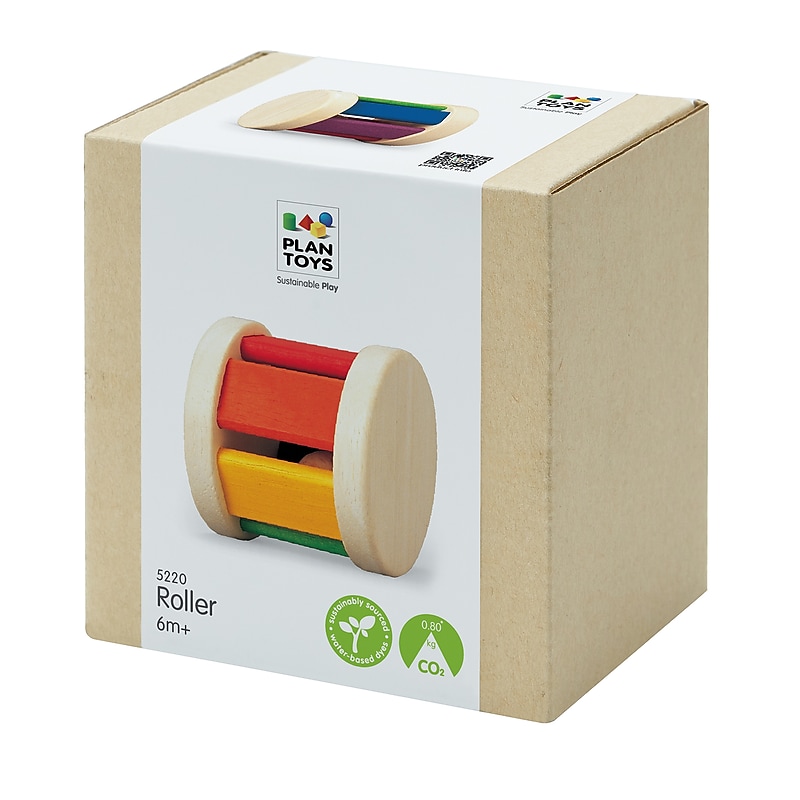 Plan Toys Classic Roller Wooden Baby Toy, Multicolored (PTS5220) image 1
