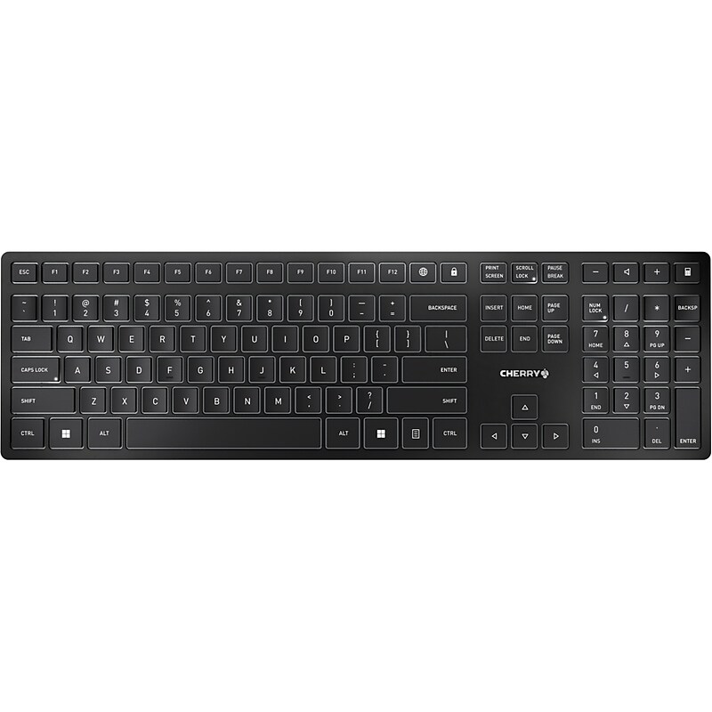 Cherry KW 9100 SLIM Wireless Rechargeable Keyboard, Black/Gray (JK-9100US-2) image 1
