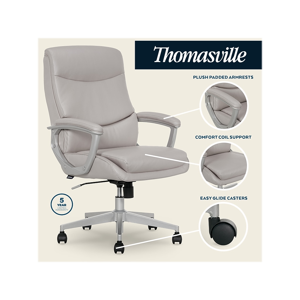 Thomasville Josephine chair features: plush padded armrests, comfort coil support, easy glide casters