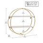 Mind Reader Metal Floating Round Wall Shelf, 15.5" x 3.81" x 16", White/Gold (MDGCIR-WHT)~#|#~FFA1B371-FD54-4F2F-B5BC92B5794792DC_sc7