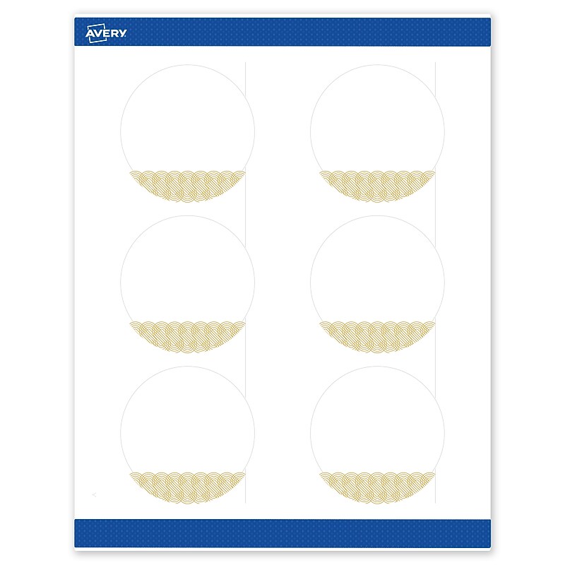 Avery Laser/Inkjet Circle Multipurpose Labels, 3" Dia., White, 60/Pack (S00EWX) image 1