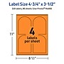 Avery Laser/Inkjet Multipurpose Decorative Edge Labels, 4.75" x 3.5", Bright Orange, 320/Box (94600)~#|#~FFA9D329-6D52-46D4-808C32817ABDB762_sc7