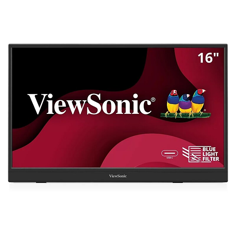 ViewSonic 15.6" 60Hz LED Monitor, Black (VA1653) image 1