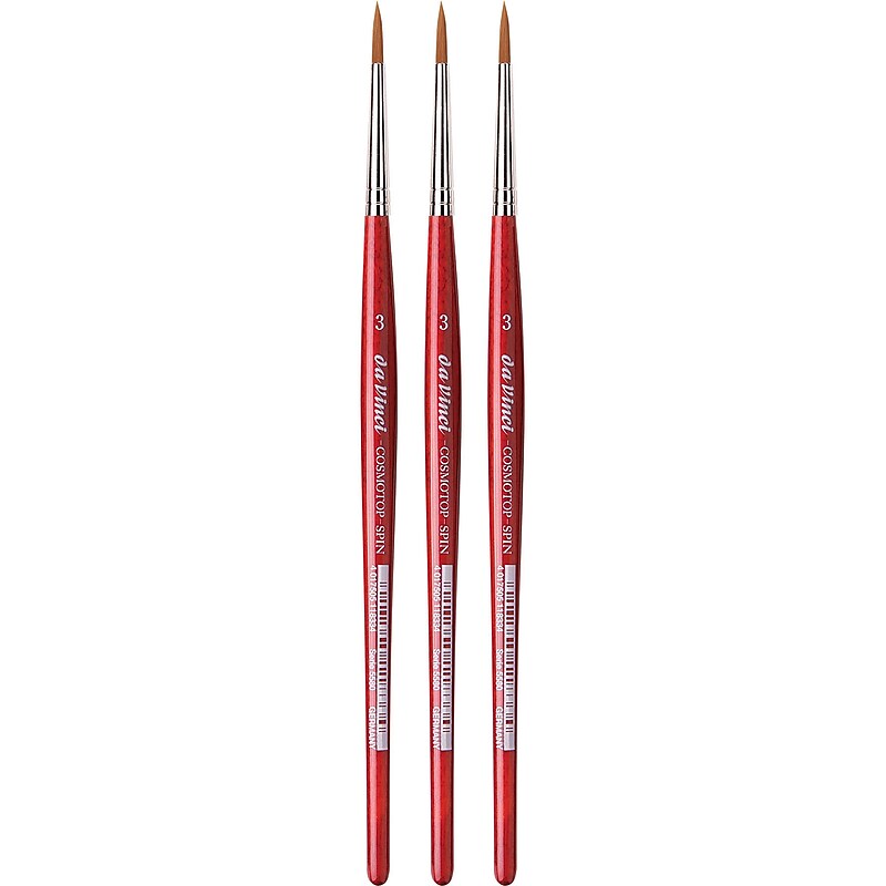 da Vinci COSMOTOP-SPIN Watercolor Synthetic Bristle, Round Brush, 3/Pack (DVXVA55803-3) image 1
