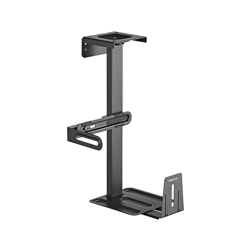 Mount-It! Steel CPU Rotating Heavy-Duty Under-Desk/Wall Mount, Matte Black (MI-7170) image 1