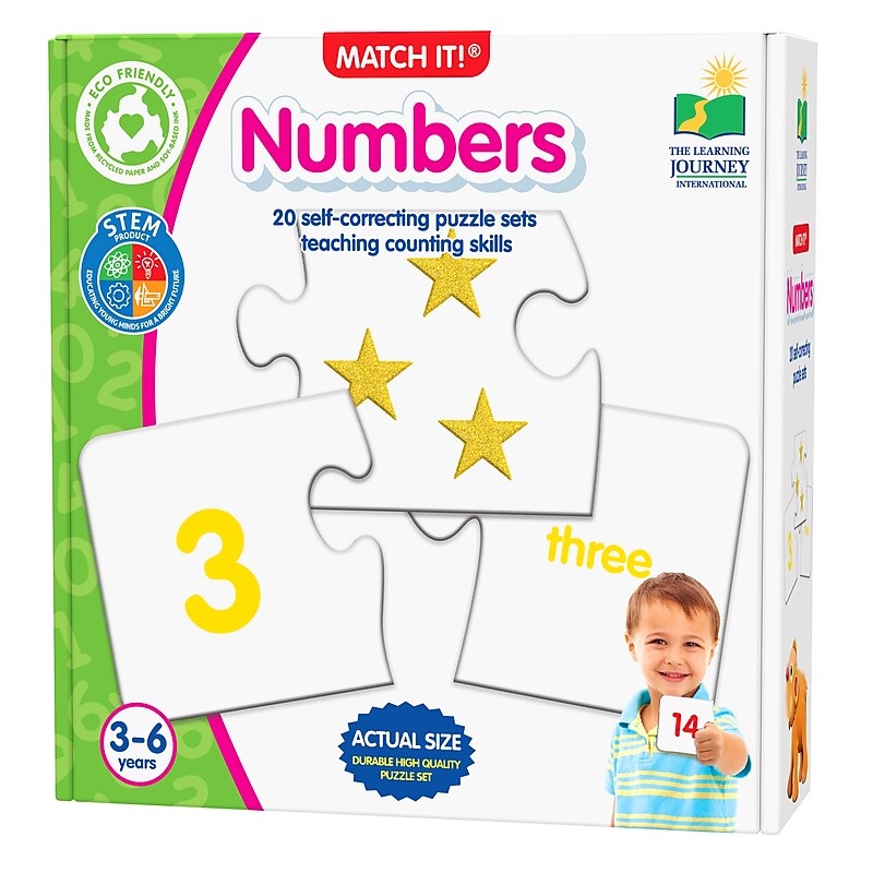 The Learning Journey International Match It! - Numbers, 60/Pieces, 20 Puzzles (LJI116432) image 1