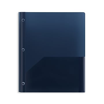 Staples 2-Pocket Plastic Presentation Folder with Fasteners, Green