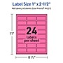 Avery Laser/Inkjet Rectangle Multipurpose Labels, 1" x 2.5", Bright Pink, 960/Pack (94221)~#|#~FFD965D6-2416-4D57-A99B3250CE28B345_sc7