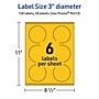 Avery Laser/Inkjet Round Multipurpose Labels, 3" Dia., Bright Yellow, 120/Pack (94513)~#|#~FFDDF62C-D0A9-4243-95593B0AA1D57E10_sc7