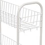 Household Essentials Slimline 3‑Shelf Utility Cart with Steel Frame and Rolling Casters, White (HH05121)~#|#~FFE11906-8A7A-46EE-B10314D584A0314D_sc7