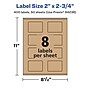 Avery Laser/Inkjet Rectangle Multipurpose Labels, 2" x 2.75", Kraft Brown, 400 Labels/Box ( 94236)~#|#~FFE82549-C08C-4762-B0B46A3CE8C374E0_sc7