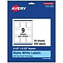 Avery Laser/Inkjet Square Multipurpose Labels, 2.5" x 2.5", Matte White, 450 Labels/Box (94104)~#|#~FFEDCABE-0B5C-430E-9CAD5EE75AC40AE8_sc7