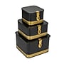 Storied Home Decorative Metal Boxes with Hinged Lid, Black/Gold, 3/Pack (EC1660)~#|#~FFF3643A-F1AC-4C65-AB1575849885B70D_sc7