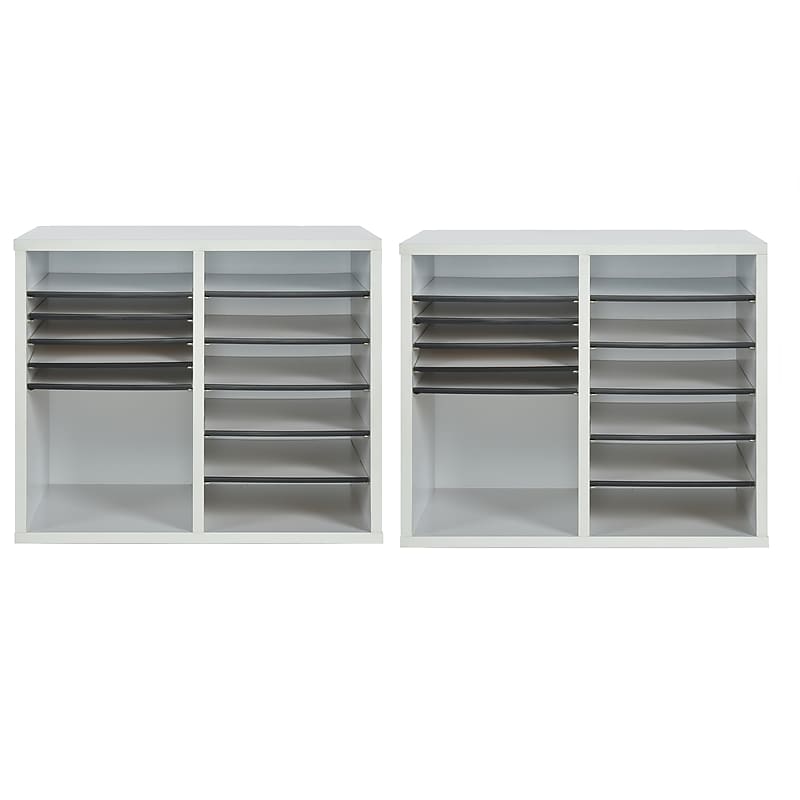 AdirOffice 500 Series 12-Compartment Literature Organizers, 20" x 11.8", White, 2/Pack (500-12-WHI-2PK) image 1