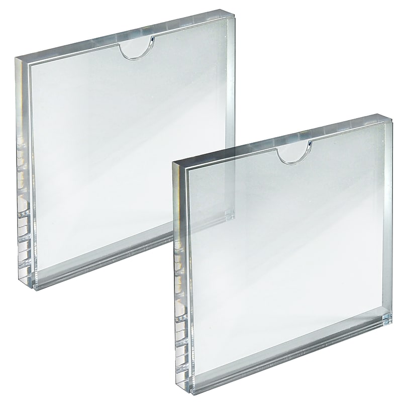 Azar Card Holder, Desktop/Countertop, Top Loading Acrylic, 2/Pack (104555-2PK) image 1