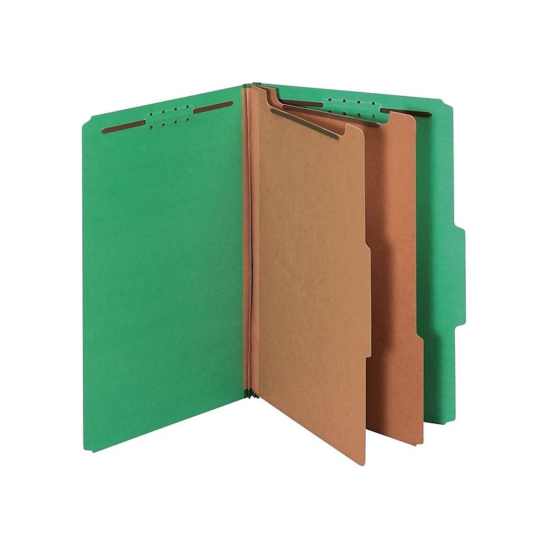 Pendaflex Pressboard Classification Folder, 2-Dividers, Legal Size, Dark Green, 10/Box (29033P) image 1