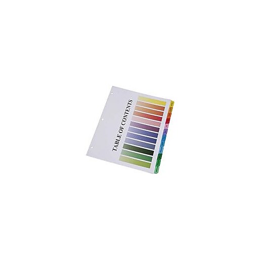 AbilityOne Tab Binder Index Sheets, 131 Tabs, Multicolor, 8 1/2" x 11