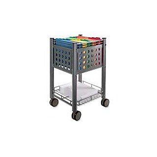 Mount-It! Metal Mobile File Cart with Dual Wheel, Black (MI-7858
