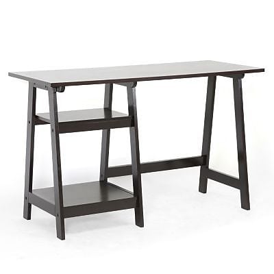 Baxton Studio Mott Wood Small Modern Desk Dark Brown 