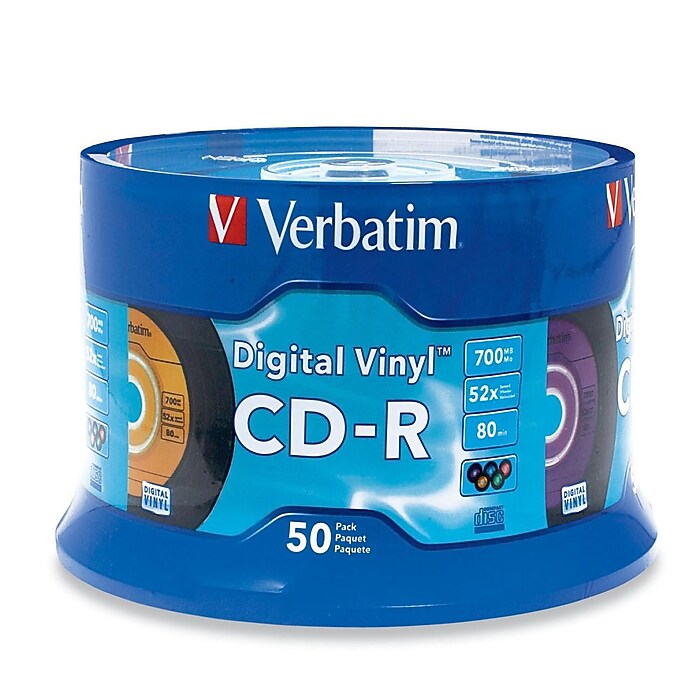 Verbatim 700 MB 80-Minute 52x Digital Vinyl CD-Rs, 50 Count