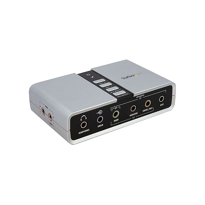 StarTech ICUSBAUDIO7D 7.1 USB Audio Adapter External Sound Card image 1