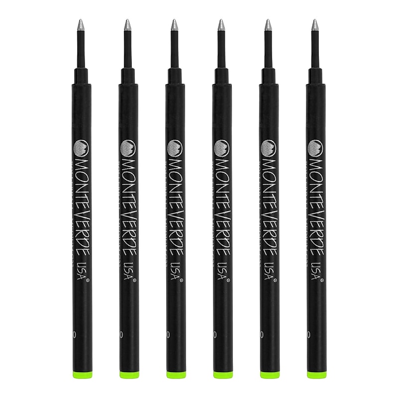 Monteverde® Medium Rollerball Refill For Most Rollerball Pens, 6/Pack, Lime Green image 1
