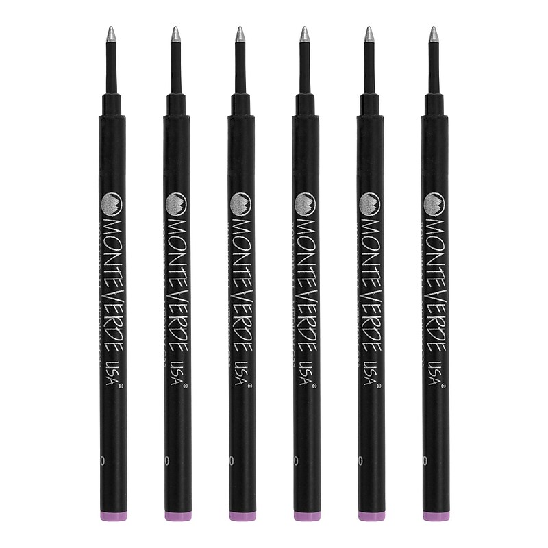 Monteverde® Medium Rollerball Refill For Most Rollerball Pens, 6/Pack, Pink image 1