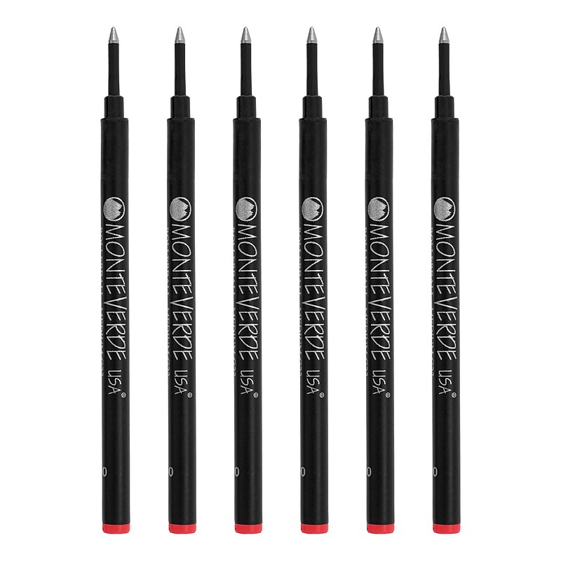 Monteverde® Medium Rollerball Refill For Most Rollerball Pens, 6/Pack, Red image 1