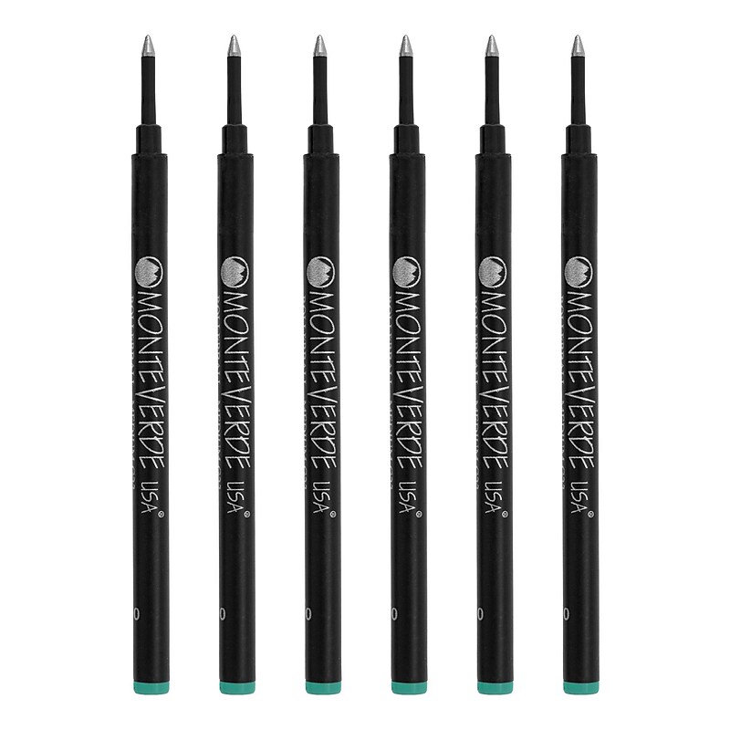 Monteverde® Medium Rollerball Refill For Most Rollerball Pens, 6/Pack, Turquoise image 1