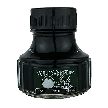 Monteverde Fountain Pen Ink Bottle Refills, 90ML, Black
