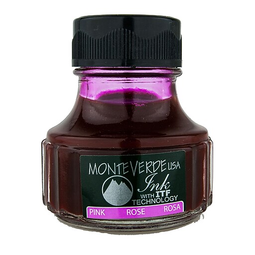Monteverde Fountain Pen Ink Bottle Refills, 90ML, Pink at Staples