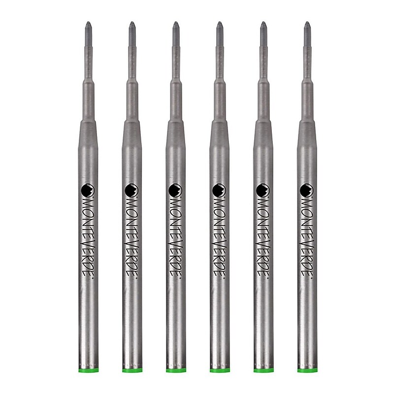 Monteverde® Medium Ballpoint Refill For Montblanc Ballpoint Pens, 6/Pack, Green image 1