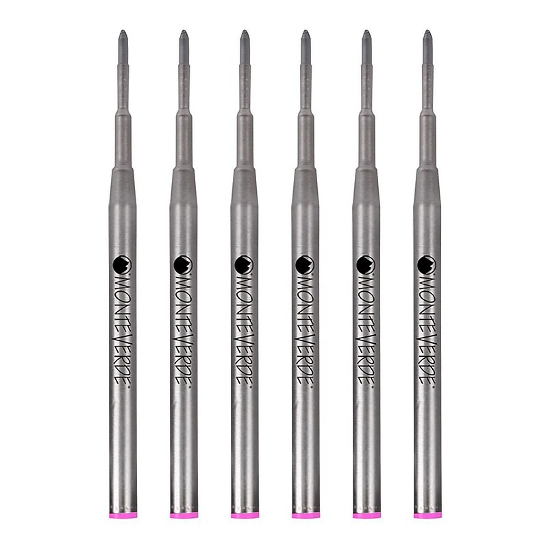 Monteverde® Medium Ballpoint Refill For Montblanc Ballpoint Pens, 6/Pack, Pink image 1
