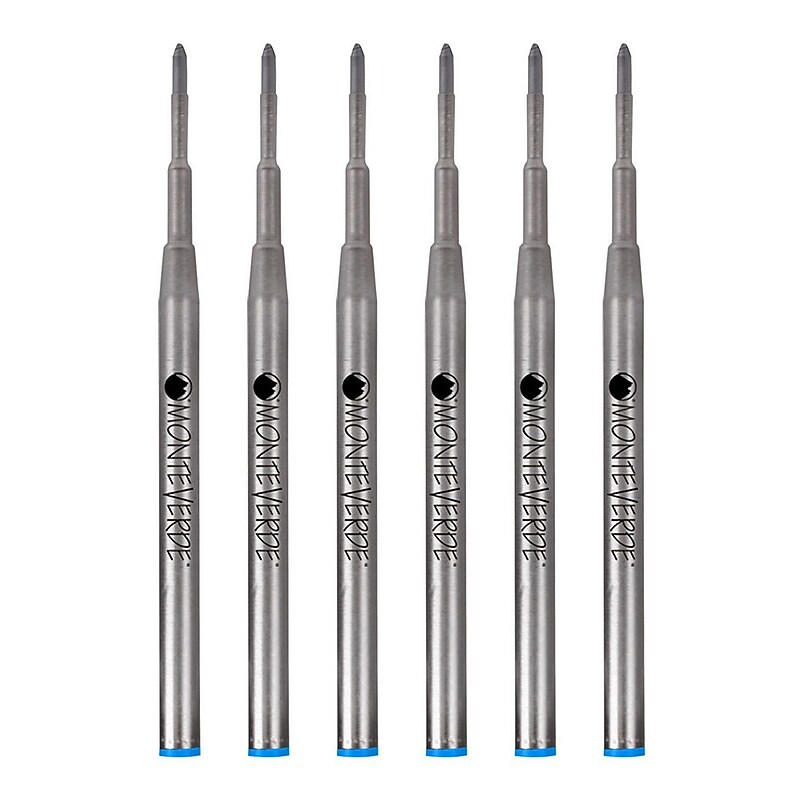 Monteverde® Medium Ballpoint Refill For Montblanc Ballpoint Pens, 6/Pack, Turquoise image 1