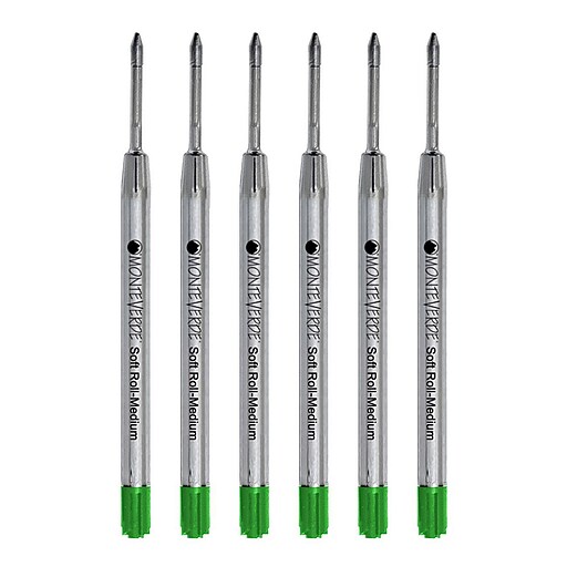 Monteverde® Medium Ballpoint Refill For Parker Ballpoint Pens, 6/Pack, Green Staples