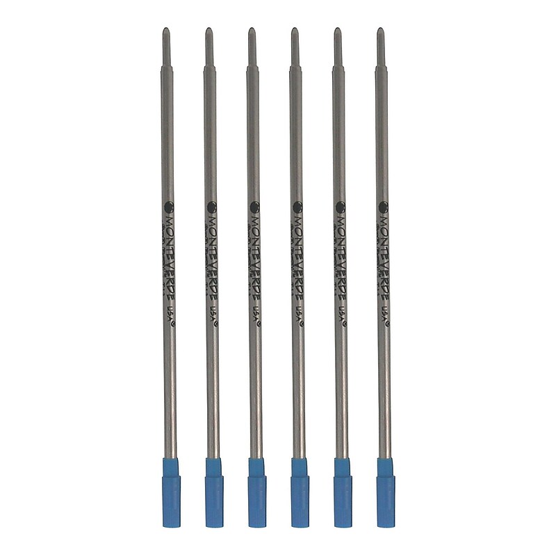 Monteverde® Medium Ballpoint Refill For Dupont Ballpoint Pens, 6/Pack, Blue image 1